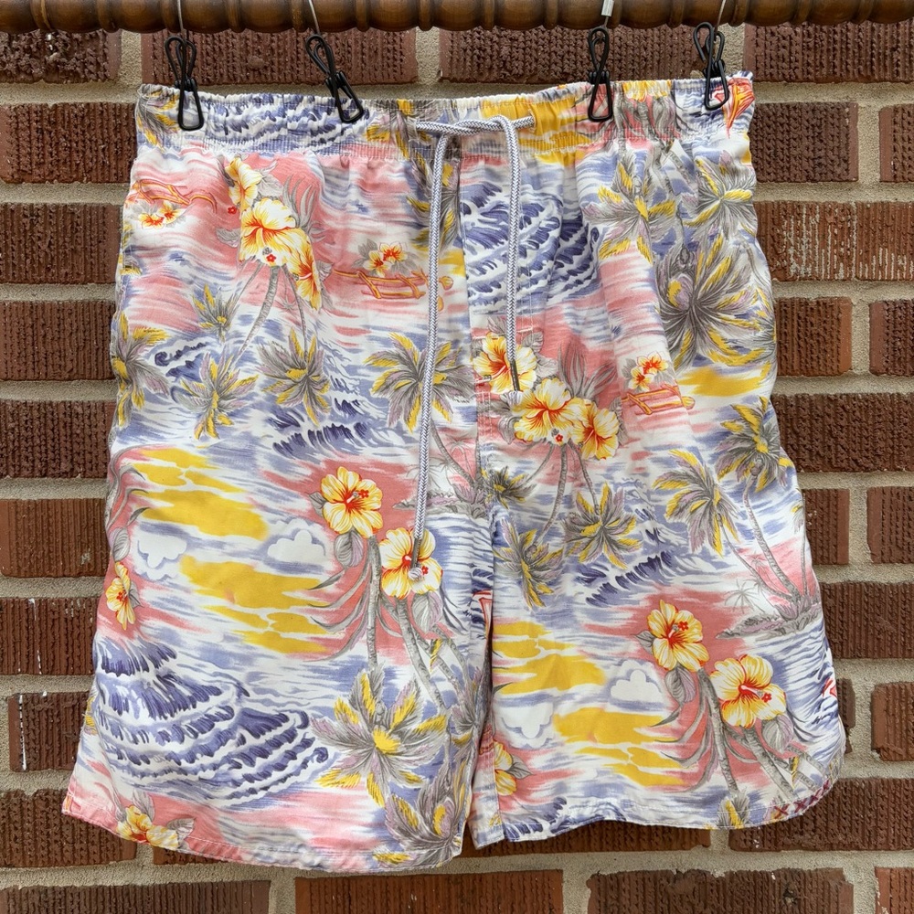 TRUE GRIT Men's Waterman Drawstring Floral Board Short Mahalo Size L